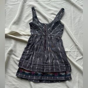 Free People Gray Striped Midi Dress